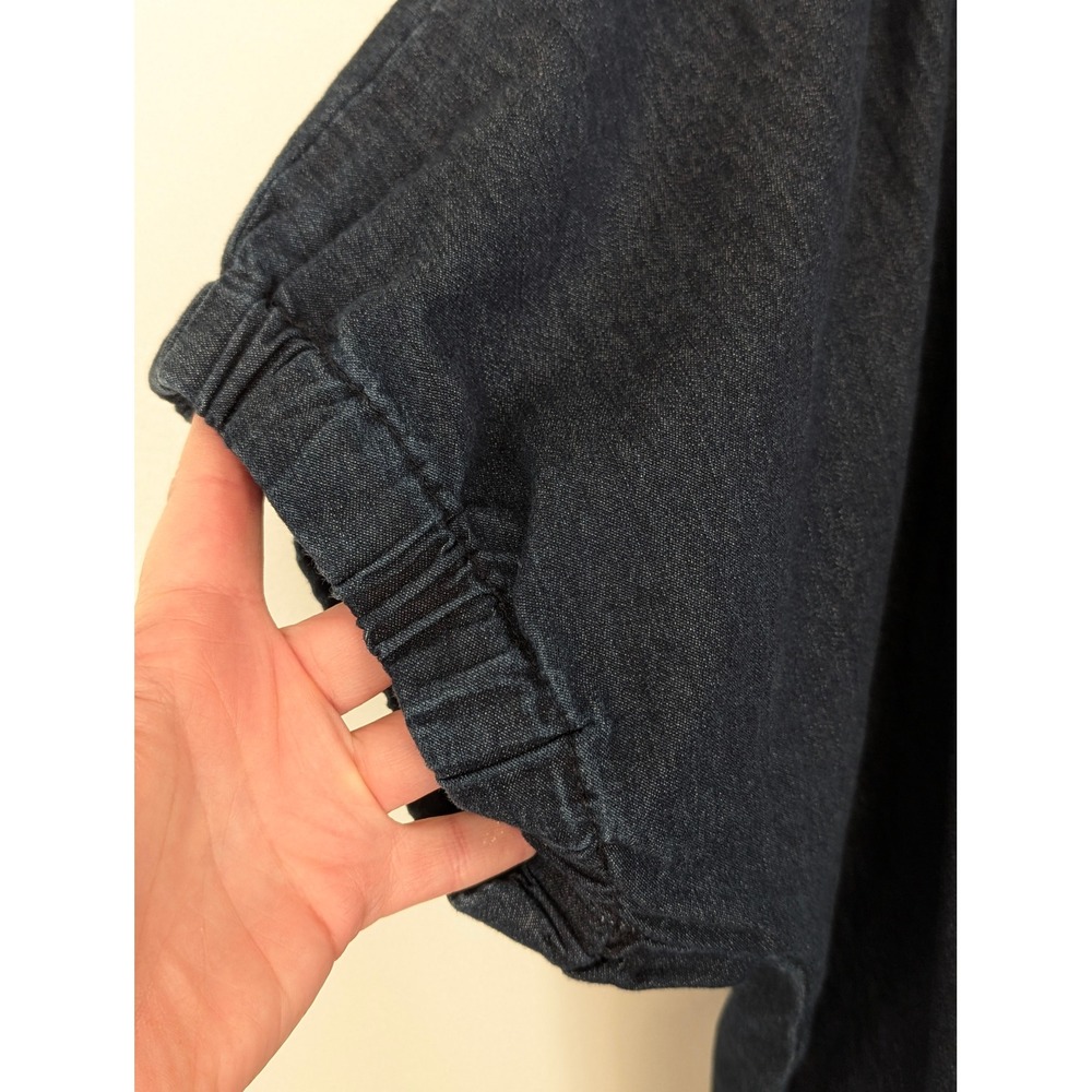 Ashley‎ Stewart Denim Dress Women 20 Blue Ruched Ruffle Stretch - Picture 5 of 7